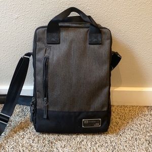 Black and grey laptop bag.